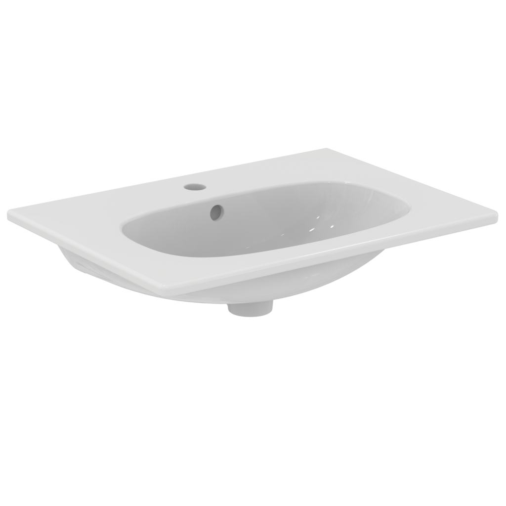 LAVOAR TESI 60 CM PENTRU MONTAJ PE MOBILIER, ALB MAT